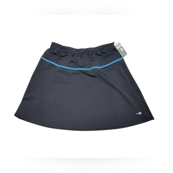 EQ Swimwear Stylish Black Swim Coverup Kiki Skirt With Blue Stripe M NWT - Picture 1 of 9